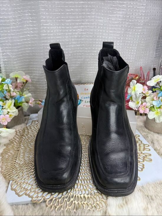 (T) ALFANI Hugh men\'s vintage Chelsea boots, black leather, size 10 M main image 5